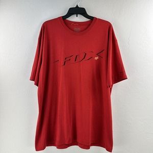 Fox Racing T- Shirt Mens‎ XL Red Foxtech Crewneck Motocross Casual
